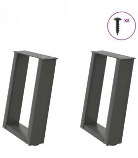 vidaXL Coffee Table Legs U-Shaped 2 pcs Anthracite 28x(42-43) cm Steel — Size: 28 x (42-43) cm