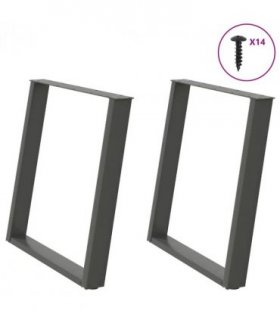 vidaXL Dining Table Legs U-Shaped 2 pcs Anthracite 80x(72-73) cm Steel — Size: 80 x (72-73) cm