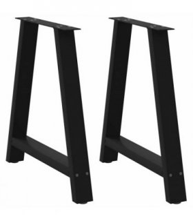 vidaXL Dining Table Legs A-Shaped 2 pcs Black 80x(72-73) cm Steel — Size: 80 x (72-73) cm