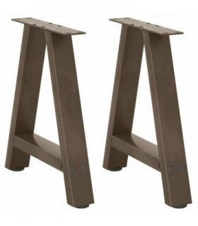 vidaXL Coffee Table Legs A-Shaped 2 pcs 38x(42-43) cm Steel — Colour: natural, Size: 38 x (42-43) cm