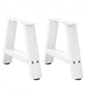 vidaXL Coffee Table Legs A-Shaped 2 pcs White 30x(30-31) cm Steel — Size: 30 x (30-31) cm