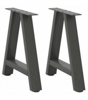 vidaXL Coffee Table Legs A-Shaped 2 pcs Anthracite 38x(42-43) cm Steel — Size: 38 x (42-43) cm