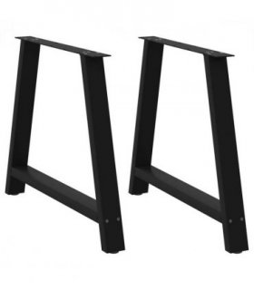 vidaXL Dining Table Legs A-Shaped 2 pcs Black 90x(72-73) cm Steel — Size: 90 x (72-73) cm