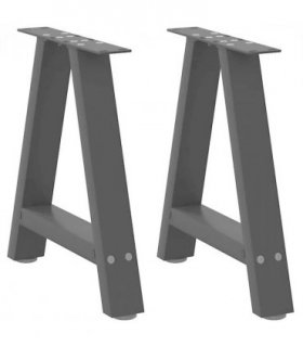 vidaXL Coffee Table Legs A-Shaped 2 pcs Black 38x(42-43) cm Steel — Size: 38 x (42-43) cm