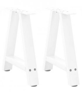 vidaXL Coffee Table Legs A-Shaped 2 pcs White 38x(42-43) cm Steel — Size: 38 x (42-43) cm