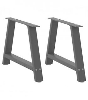 vidaXL Coffee Table Legs A-Shaped 2 pcs Black 70x(42-43) cm Steel — Size: 70 x (42-43) cm