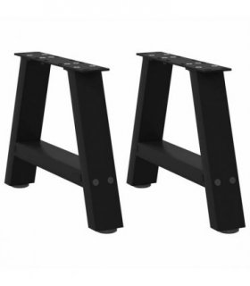 vidaXL Coffee Table Legs A-Shaped 2 pcs Black 30x(30-31) cm Steel — Size: 30 x (30-31) cm