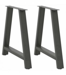 vidaXL Dining Table Legs A-Shaped 2 pcs Anthracite 80x(72-73) cm Steel — Size: 80 x (72-73) cm