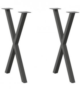 vidaXL Dining Table Legs X-Shaped 2 pcs Anthracite 50x(72-73) cm Steel — Size: 50 x (72-73) cm (40 mm)