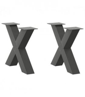 vidaXL Coffee Table Legs X-Shaped 2 pcs Anthracite 50x(42-43) cm Steel — Size: 50 x (42-43) cm (80 mm)