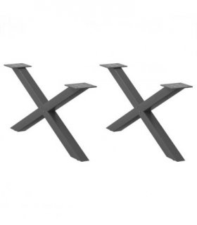 vidaXL Coffee Table Legs X-Shaped 2 pcs Anthracite 70x(30-31) cm Steel — Size: 70 x (30-31) cm (40 mm)