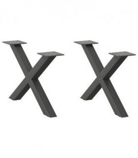 vidaXL Coffee Table Legs X-Shaped 2 pcs Anthracite 50x(30-31) cm Steel — Size: 50 x (30-31) cm (40 mm)