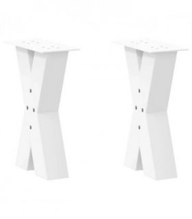 vidaXL Coffee Table Legs X-Shaped 2 pcs White 38x(42-43) cm Steel — Size: 38 x (42-43) cm (80 mm)