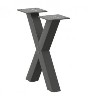 vidaXL Coffee Table Legs X-Shaped 2 pcs Anthracite 37x(30-31) cm Steel — Size: 37 x (30-31) cm (40 mm)