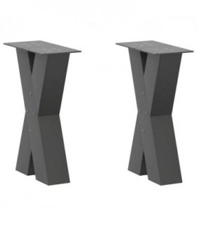 vidaXL Coffee Table Legs X-Shaped 2 pcs Anthracite 28x(42-43) cm Steel — Size: 28 x (42-43) cm (80 mm)