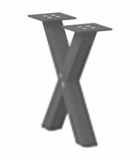 vidaXL Coffee Table Legs X-Shaped 2 pcs Black 37x(30-31) cm Steel — Size: 37 x (30-31) cm (40 mm)