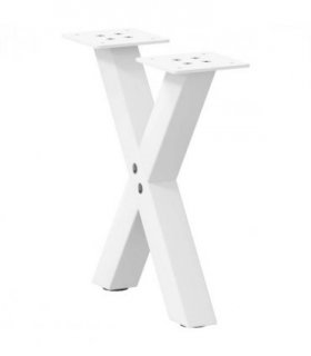 vidaXL Coffee Table Legs X-Shaped 2 pcs White 30x(30-31) cm Steel — Size: 30 x (30-31) cm (40 mm)