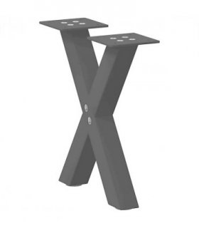 vidaXL Coffee Table Legs X-Shaped 2 pcs Black 30x(30-31) cm Steel — Size: 30 x (30-31) cm (40 mm)