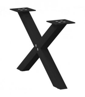 vidaXL Coffee Table Legs X-Shaped 2 pcs Black 50x(30-31) cm Steel — Size: 50 x (30-31) cm (40 mm)