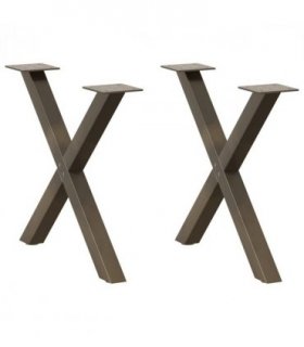 vidaXL Coffee Table Legs X-Shaped 2 pcs Natural Steel 50x(42-43) cm Steel — Size: 50 x (42-43) cm (40 mm)