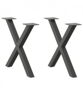 vidaXL Coffee Table Legs X-Shaped 2 pcs Anthracite 60x(42-43) cm Steel — Size: 60 x (42-43) cm (40 mm)