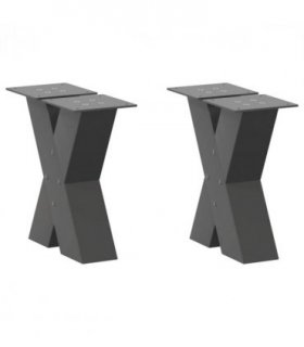 vidaXL Coffee Table Legs X-Shaped 2 pcs Anthracite 40x(30-31) cm Steel — Size: 40 x (30-31) cm (80 mm)