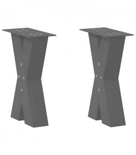 vidaXL Coffee Table Legs X-Shaped 2 pcs Black 38x(42-43) cm Steel — Size: 38 x (42-43) cm (80 mm)