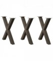 vidaXL Dining Table Legs X-Shaped 3 pcs Natural Steel 80x(72-73) cm Steel — Size: 80 x (72-73) cm (80 mm)
