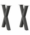 vidaXL Dining Table Legs X-Shaped 2 pcs Anthracite 50x(72-73) cm Steel — Size: 50 x (72-73) cm (80 mm)