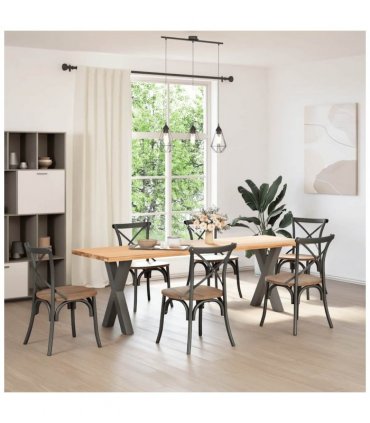 vidaXL Dining Table Legs X-Shaped 2 pcs Anthracite 50x(72-73) cm Steel — Size: 50 x (72-73) cm (80 mm)