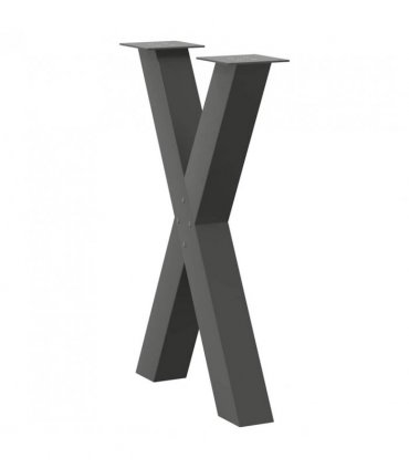 vidaXL Dining Table Legs X-Shaped 2 pcs Anthracite 50x(72-73) cm Steel — Size: 50 x (72-73) cm (80 mm)