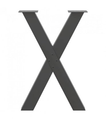 vidaXL Dining Table Legs X-Shaped 2 pcs Anthracite 50x(72-73) cm Steel — Size: 50 x (72-73) cm (80 mm)