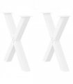 vidaXL Dining Table Legs X-Shaped 2 pcs White 80x(72-73) cm Steel — Size: 80 x (72-73) cm (80 mm)