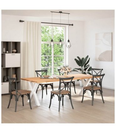 vidaXL Dining Table Legs X-Shaped 2 pcs White 80x(72-73) cm Steel — Size: 80 x (72-73) cm (80 mm)