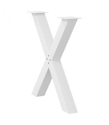 vidaXL Dining Table Legs X-Shaped 2 pcs White 80x(72-73) cm Steel — Size: 80 x (72-73) cm (80 mm)