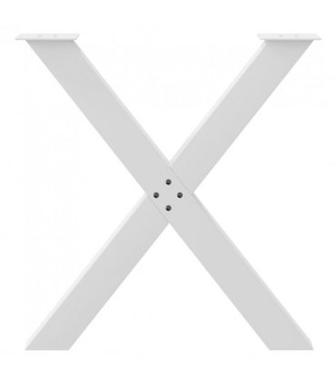 vidaXL Dining Table Legs X-Shaped 2 pcs White 80x(72-73) cm Steel — Size: 80 x (72-73) cm (80 mm)