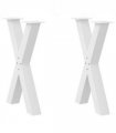 vidaXL Dining Table Legs X-Shaped 2 pcs White 50x(72-73) cm Steel — Size: 50 x (72-73) cm (80 mm)