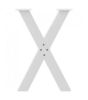 vidaXL Dining Table Legs X-Shaped 2 pcs White 50x(72-73) cm Steel — Size: 50 x (72-73) cm (80 mm)