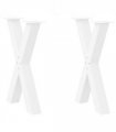 vidaXL Dining Table Legs X-Shaped 2 pcs White 60x(72-73) cm Steel — Size: 60 x (72-73) cm (80 mm)