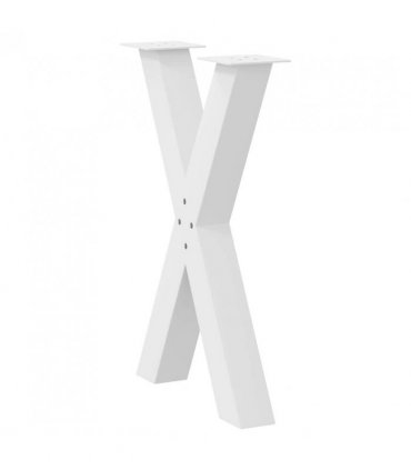 vidaXL Dining Table Legs X-Shaped 2 pcs White 60x(72-73) cm Steel — Size: 60 x (72-73) cm (80 mm)