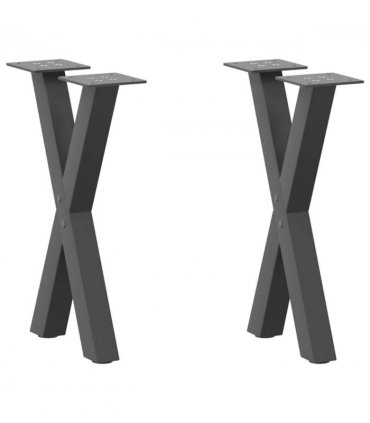 vidaXL Coffee Table Legs X-Shaped 2 pcs Anthracite 38x(42-43) cm Steel — Size: 38 x (42-43) cm (40 mm)