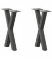 vidaXL Coffee Table Legs X-Shaped 2 pcs Anthracite 38x(42-43) cm Steel — Size: 38 x (42-43) cm (40 mm)