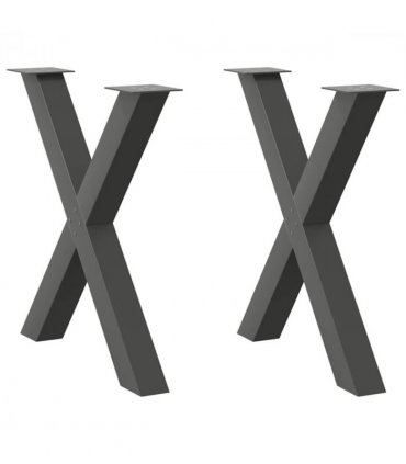 vidaXL Dining Table Legs X-Shaped 2 pcs Anthracite 80x(72-73) cm Steel — Size: 80 x (72-73) cm (80 mm)