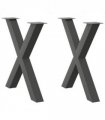 vidaXL Dining Table Legs X-Shaped 2 pcs Anthracite 80x(72-73) cm Steel — Size: 80 x (72-73) cm (80 mm)