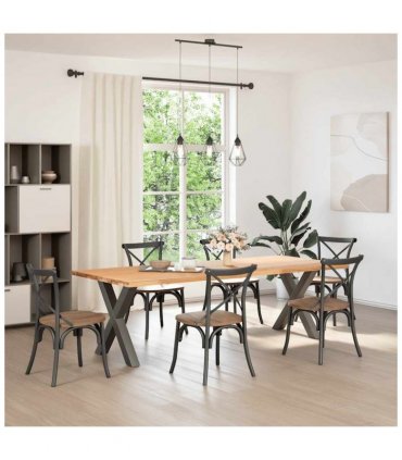 vidaXL Dining Table Legs X-Shaped 2 pcs Anthracite 80x(72-73) cm Steel — Size: 80 x (72-73) cm (80 mm)