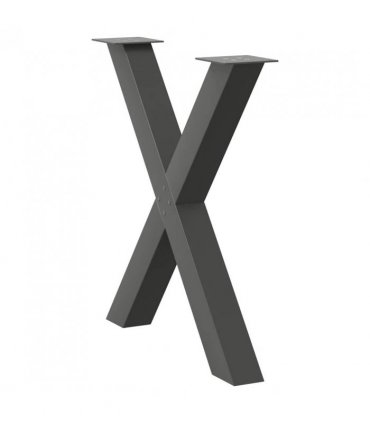 vidaXL Dining Table Legs X-Shaped 2 pcs Anthracite 80x(72-73) cm Steel — Size: 80 x (72-73) cm (80 mm)
