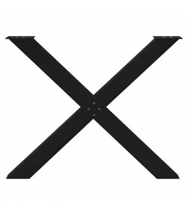 vidaXL Dining Table Legs X-Shaped 3 pcs Black 90x(72-73) cm Steel — Size: 90 x (72-73) cm (80 mm)