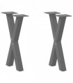 vidaXL Coffee Table Legs X-Shaped 2 pcs Black 38x(42-43) cm Steel — Size: 38 x (42-43) cm (40 mm)
