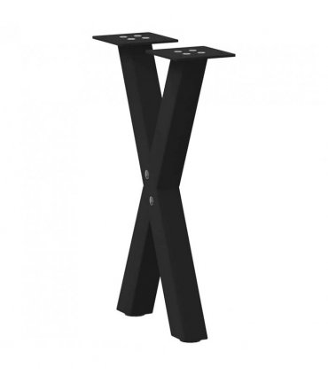 vidaXL Coffee Table Legs X-Shaped 2 pcs Black 38x(42-43) cm Steel — Size: 38 x (42-43) cm (40 mm)