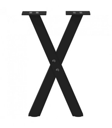 vidaXL Coffee Table Legs X-Shaped 2 pcs Black 38x(42-43) cm Steel — Size: 38 x (42-43) cm (40 mm)
